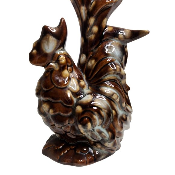 Hand Crafted Ceramic Glazed Rooster Vintage Mid Century Modern Figurine 12" Tall - Picture 4 of 9